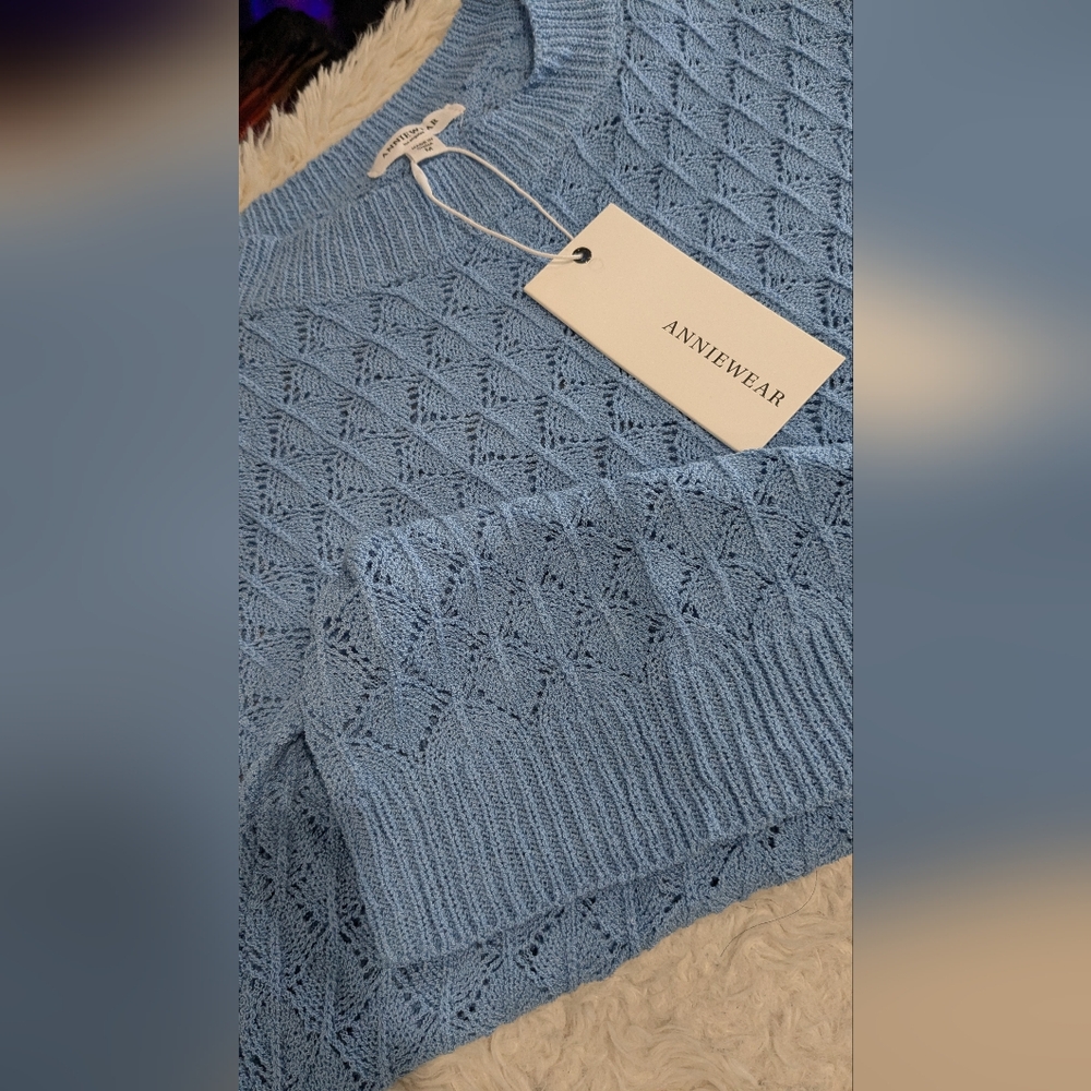 Anniewear Blue Diamond Knit Sweater - Picture 4 of 6